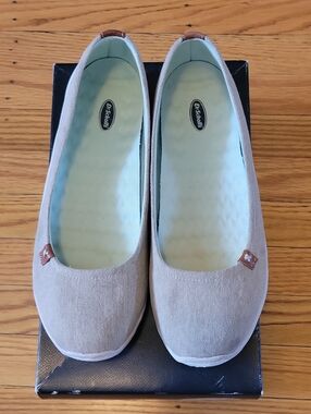 Dr. Scholl's Joliet Taupe Canvas Slip-On Flats